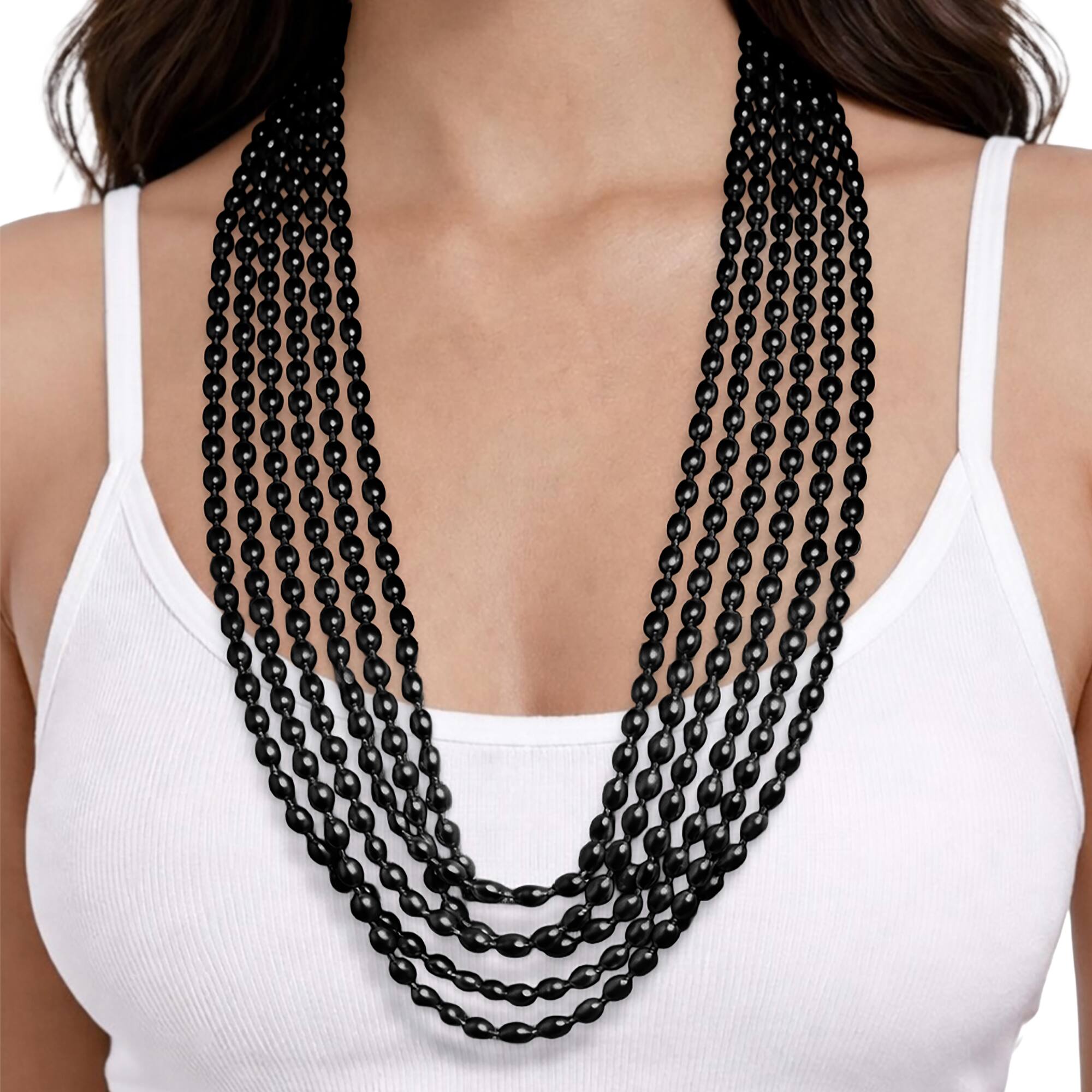 Oval Plastic Party Bead Necklaces